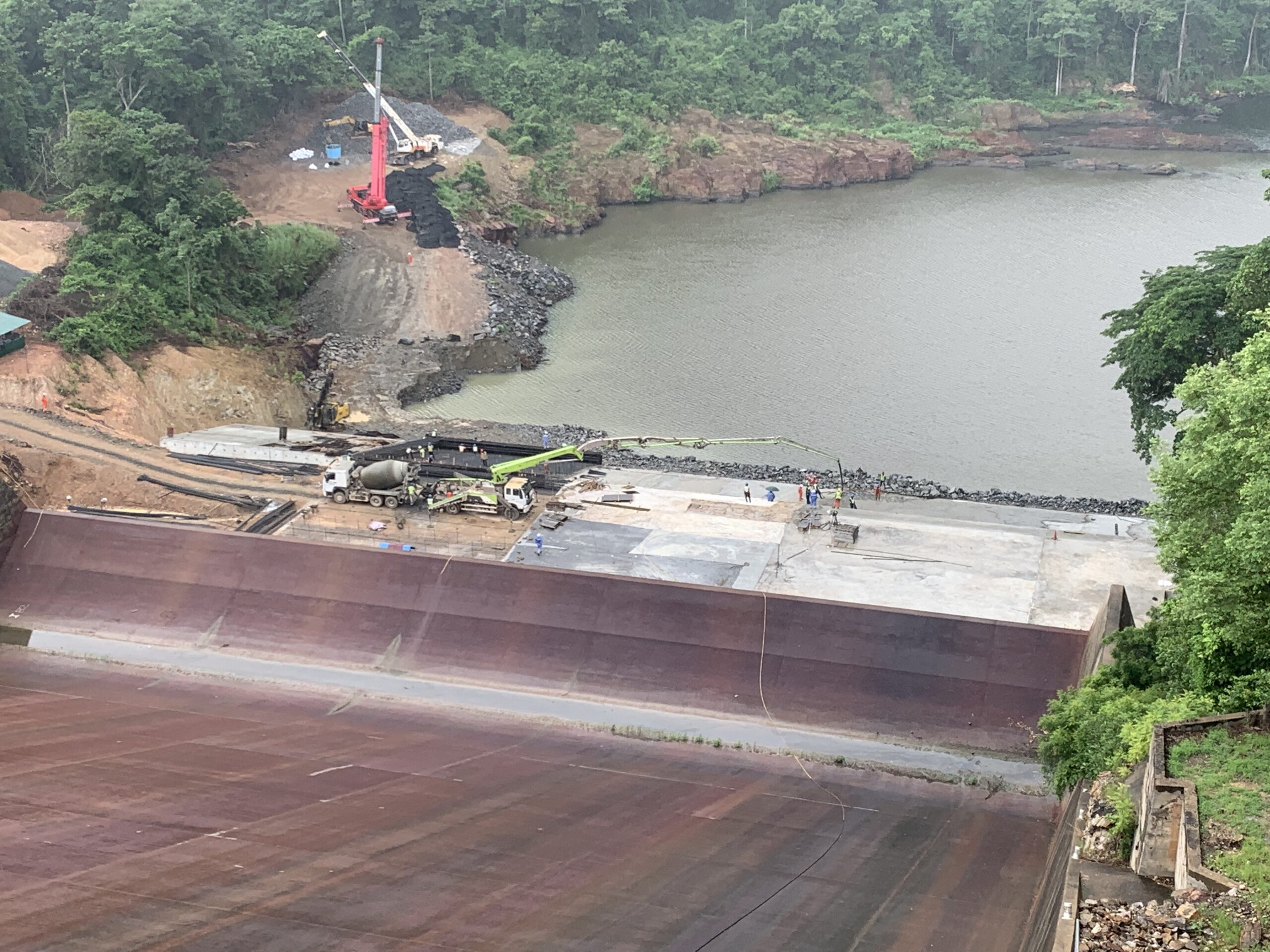 Rock Bag Filter Units stabilising large dam wall and spillway